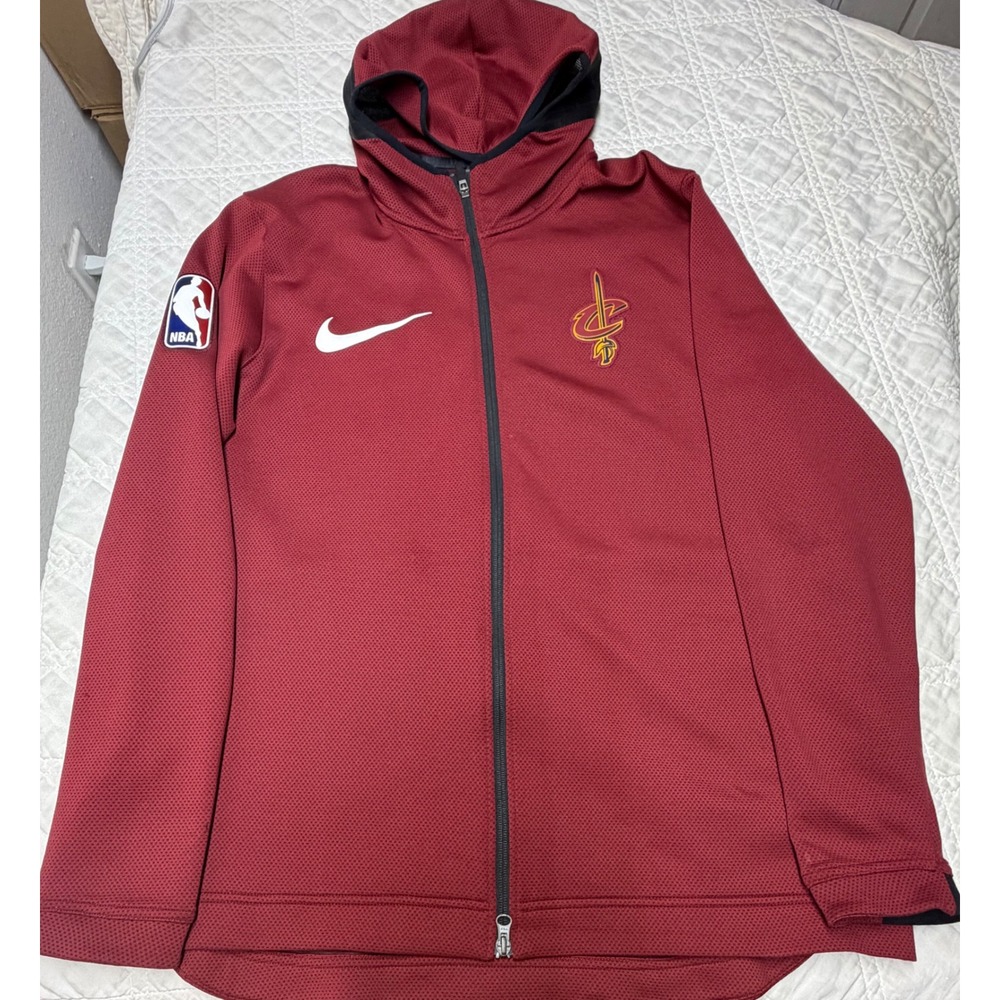 Nike Cleveland Cavaliers NBA Showtime Jacket Men XL Maroon Full Zip Hoodie